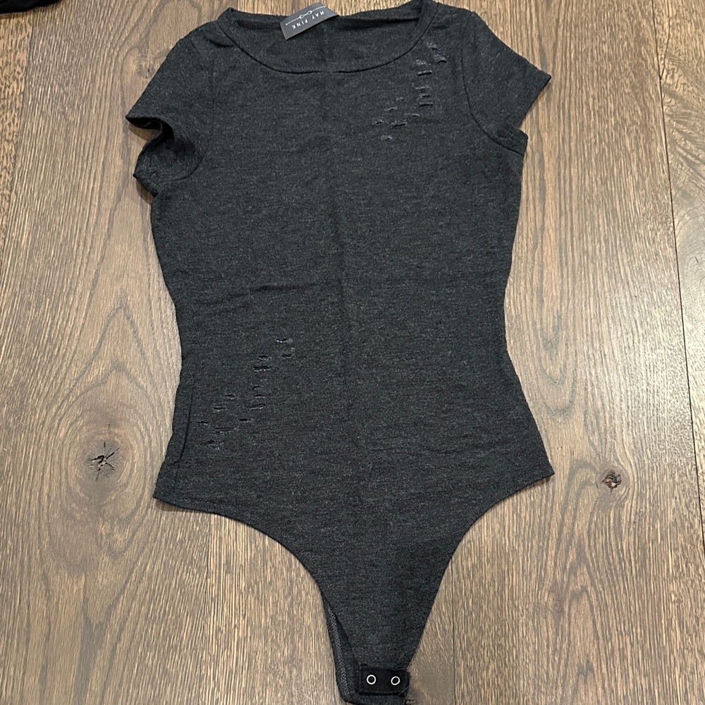 Chic Dark Gray Bodysuit